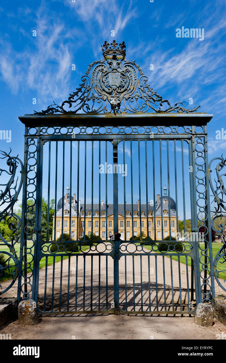Château de Digoine', castle gate Stock Photo