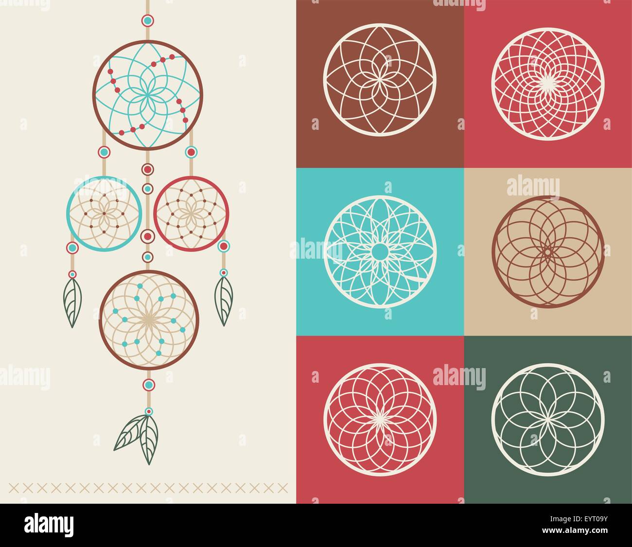 Colorful dream catcher icon cartoon style Vector Image