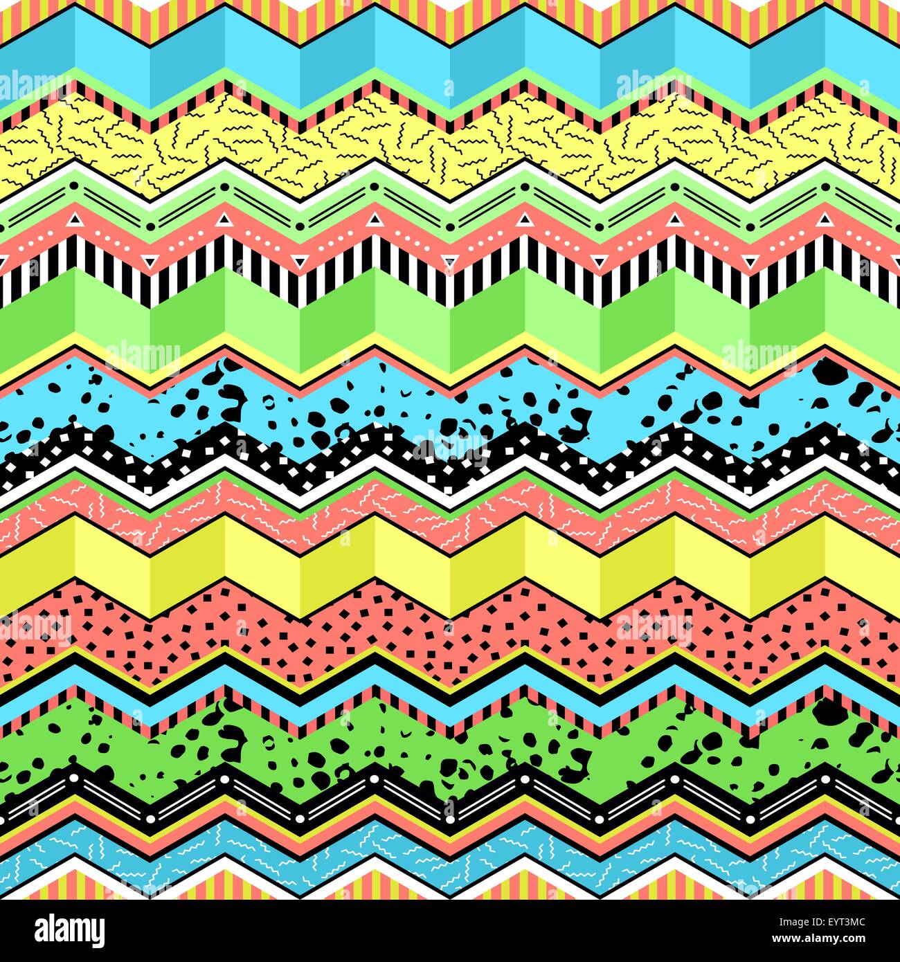 Retro vintage 80s memphis fashion style seamless pattern illustration ...