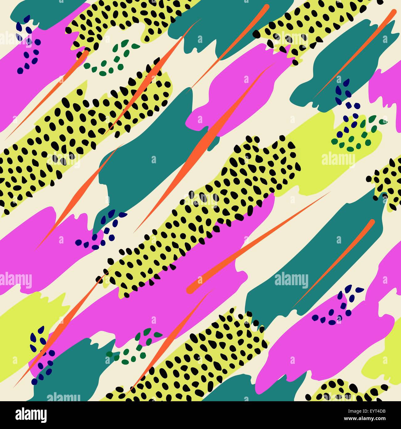 Retro vintage 80s memphis fashion style seamless pattern illustration ...