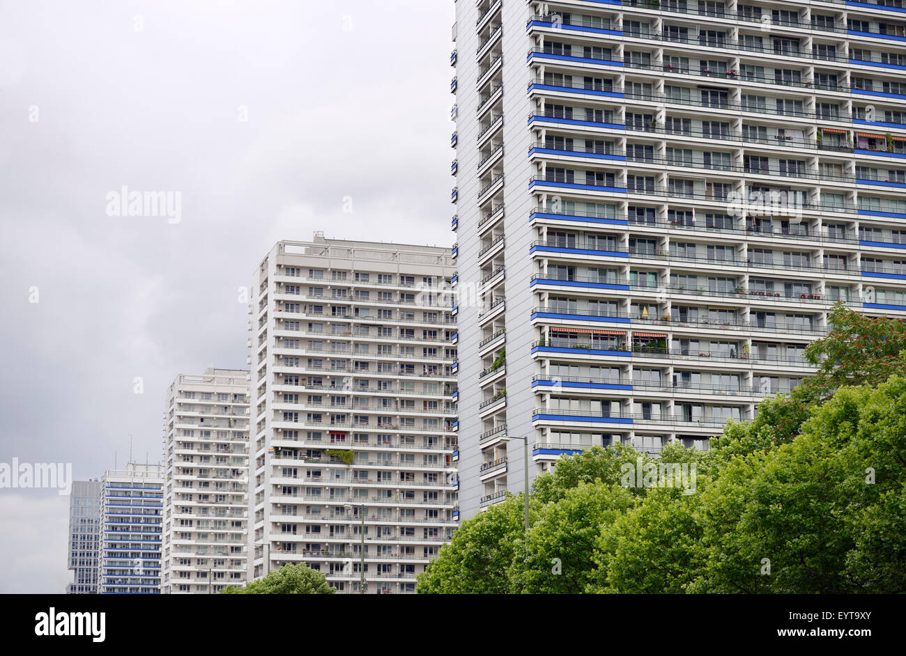residential towers at the Leipziger Straße, Berlin-Mitte, Germany, Berlin Stock Photo