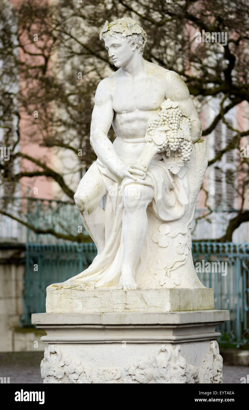 Sculpture of Bacchus, God of the wine, Germany, Nordrhein Westphalia, Düsseldorf Stock Photo