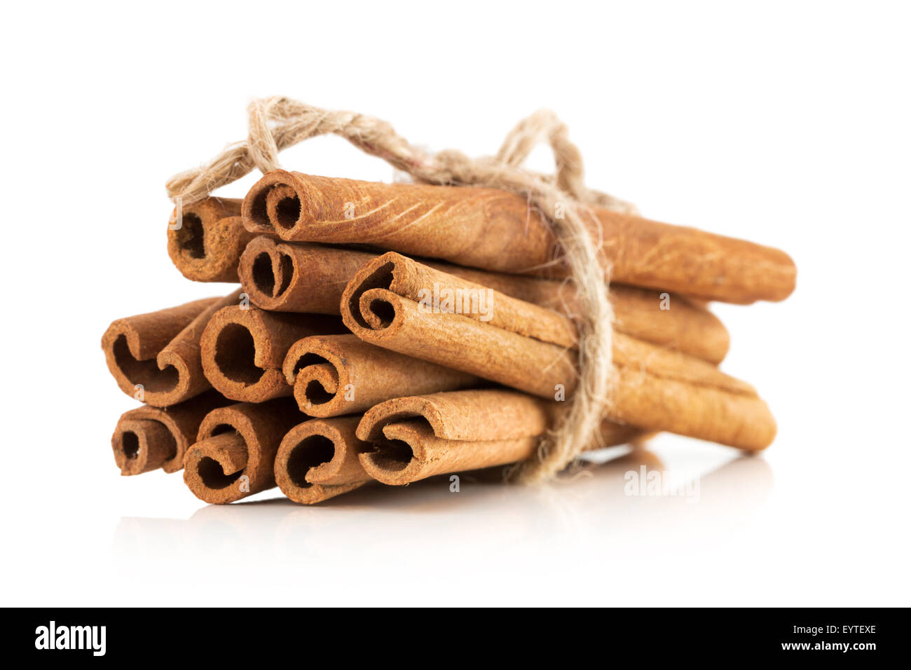 cinnamon sticks isolated on white background. Stock Photo