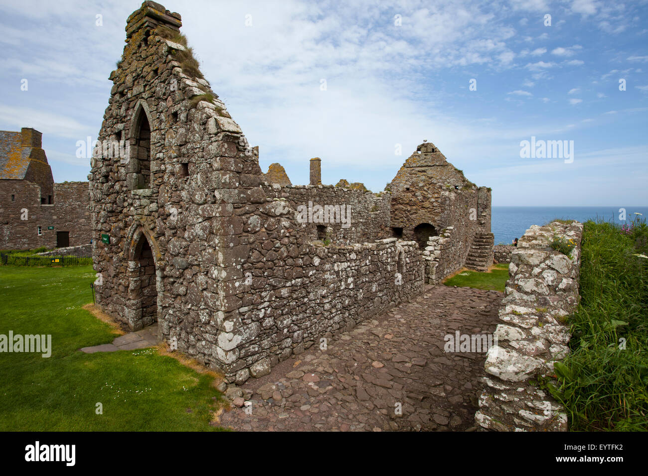 The ruined Scottish Dunnottar castle Stock Photo