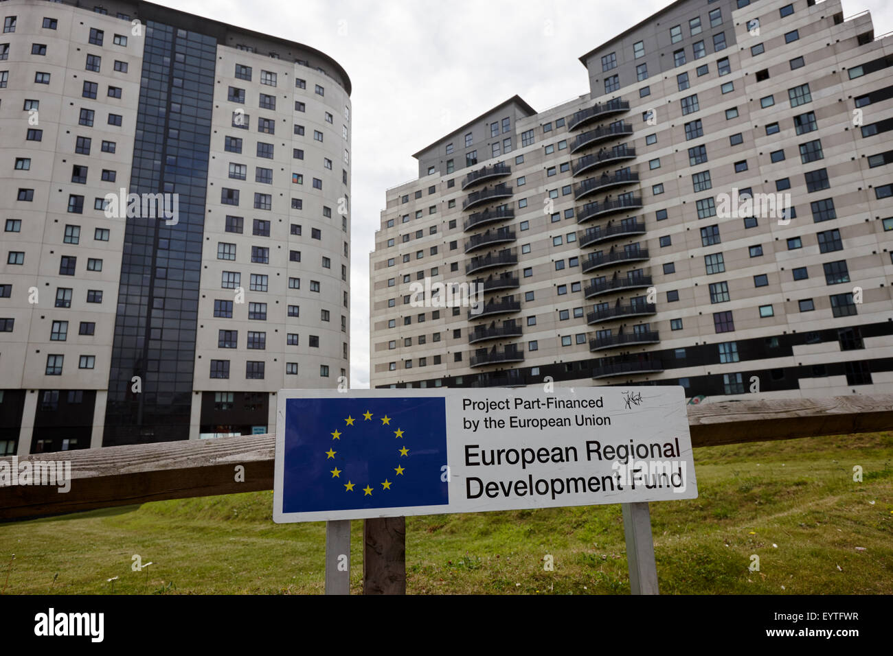masshouse redevelopment of inner city Birmingham UK part financed by the european regional development fund Stock Photo