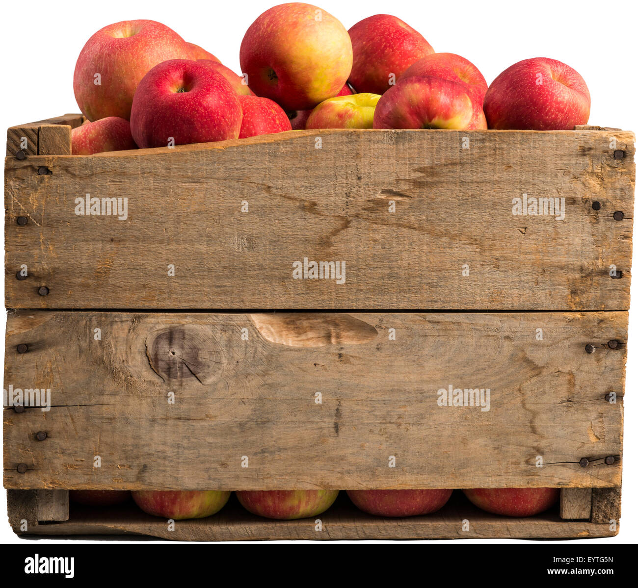 crate full of apples isolated on white background Stock Photo - Alamy
