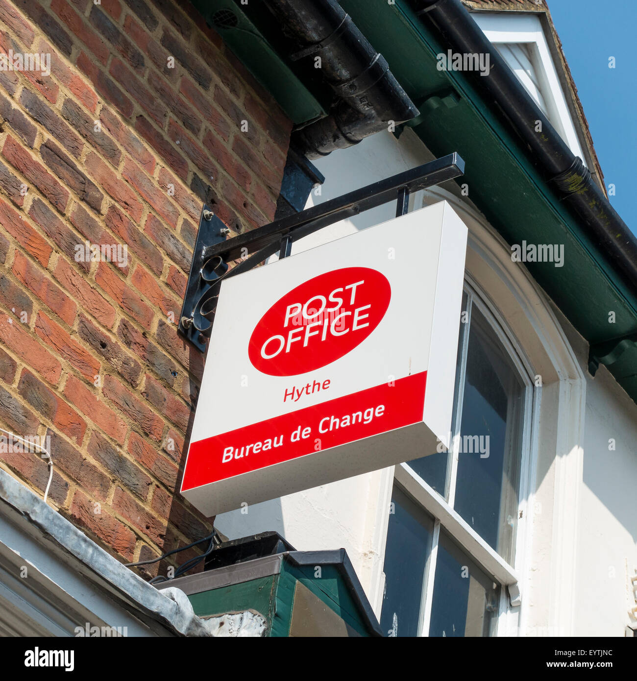 Post Office Sign Bureau de Change Hythe Kent England Stock Photo