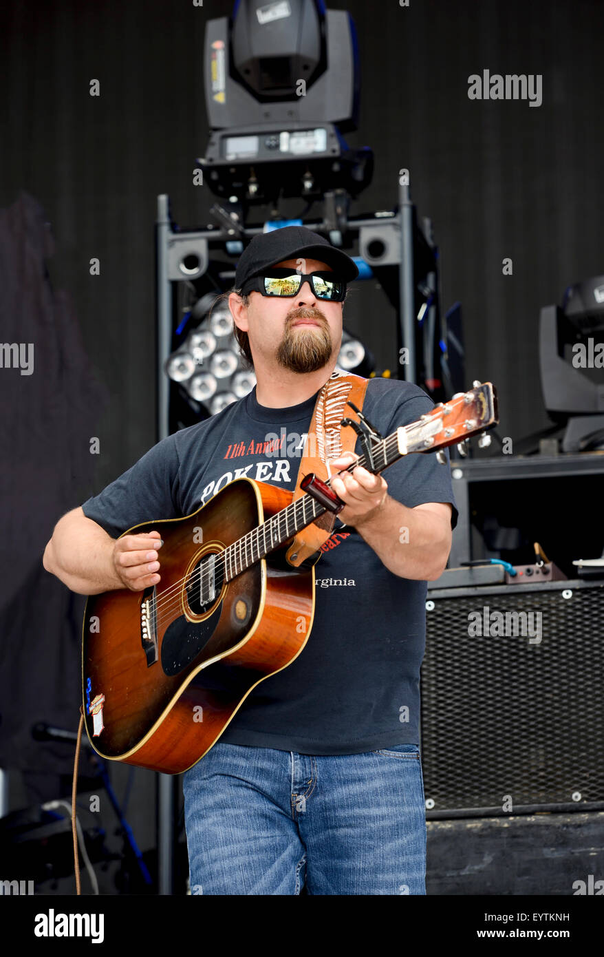 Chris Davisson of the Davisson Brothers Band performing at the Carolina Country Music Festival at Myrtle Beach South Carolina Stock Photo