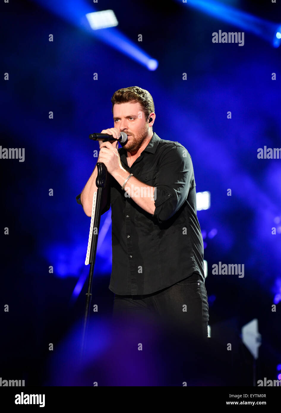 Chris Young Performing at the CMA Music Festival in Nashville Tennessee Stock Photo