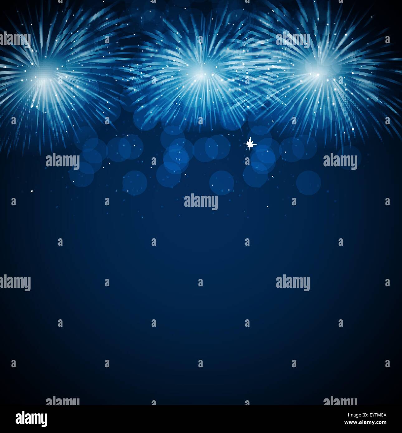 Vector Illustration of Fireworks, Salute on a Dark Background Stock