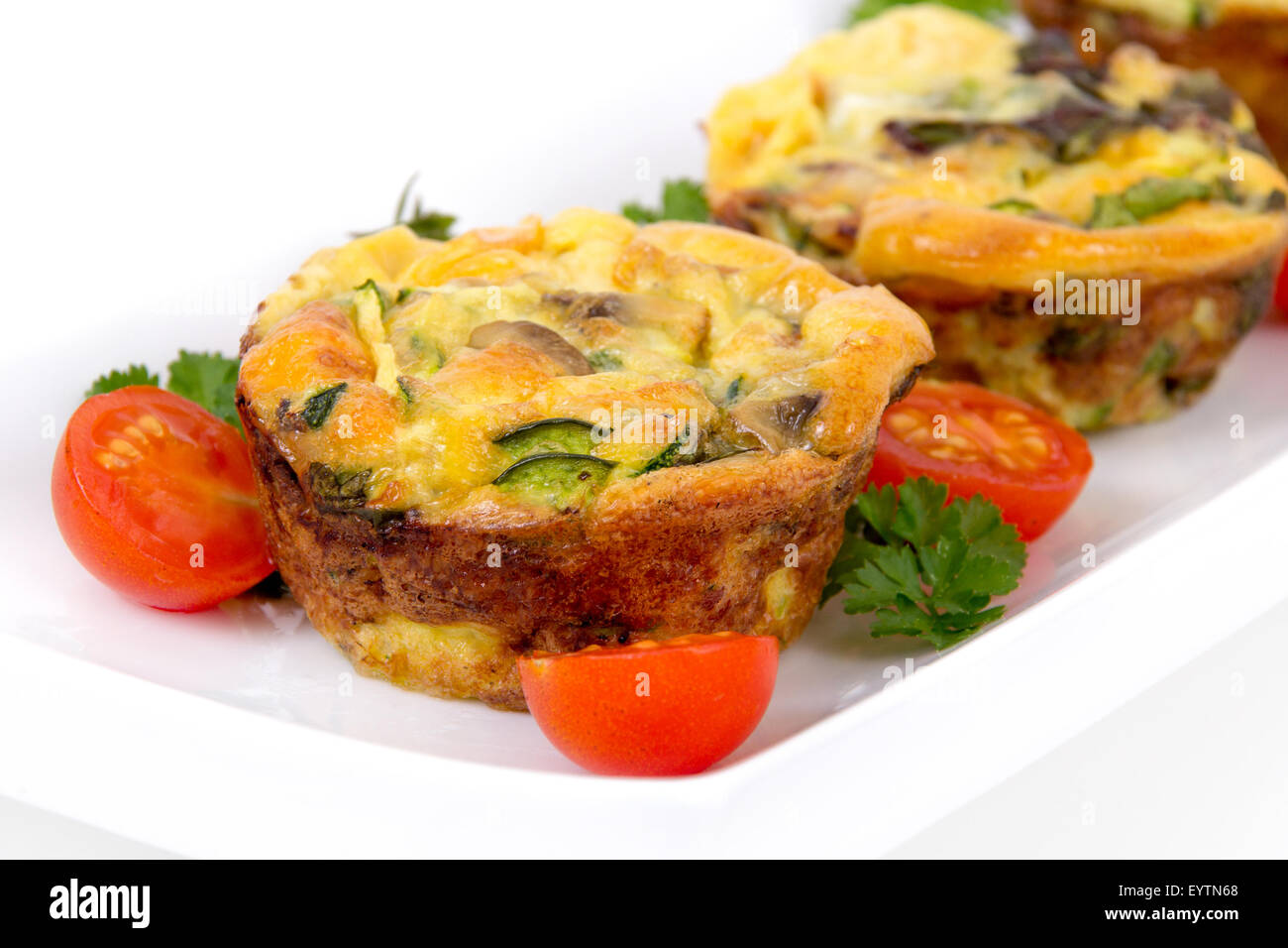 egg muffin cup dinner quiche and omelet style with mushroom and pepper