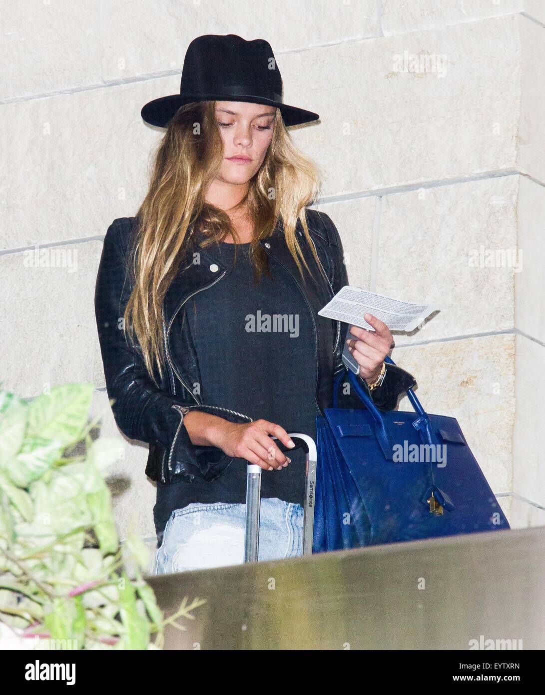 Sports Illustrated model, Nina Agdal arrives at Los Angeles