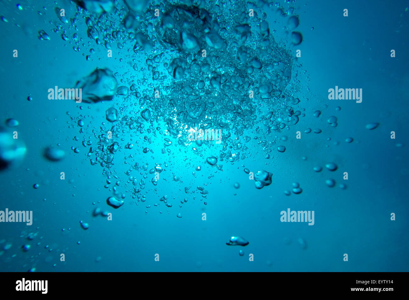 Free AI Image  Blue and transparent water of the Mediterranean sea.  Sunlight, multiple bubbles