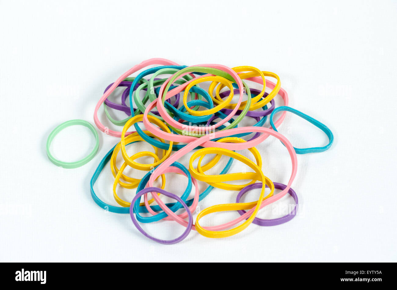 A Tangled Assortment of Rubber Bands Stock Photo Alamy