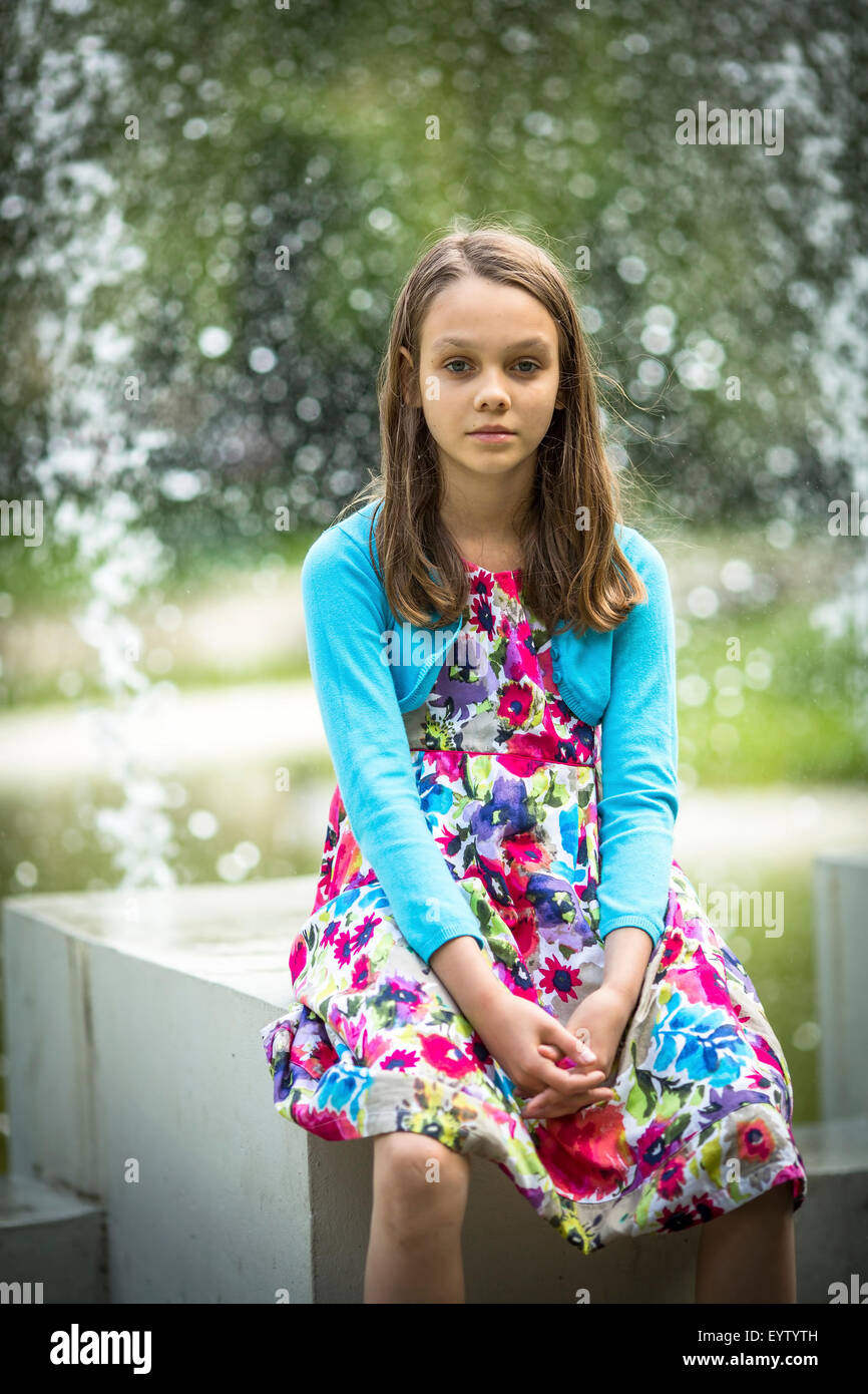 Portrait of cute little girl in summer outdoors Stock Photo - Alamy