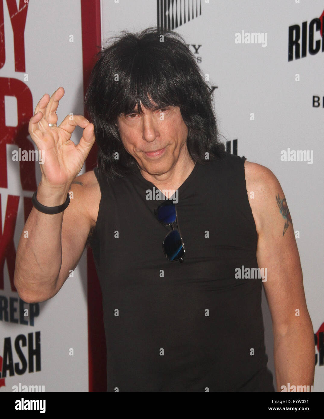 New York, New York, USA. 3rd Aug, 2015. MARKY RAMONE attends the New York premiere of 'Ricki And The Flash' held the AMC Lincoln Square Theater. Credit:  Nancy Kaszerman/ZUMA Wire/Alamy Live News Stock Photo