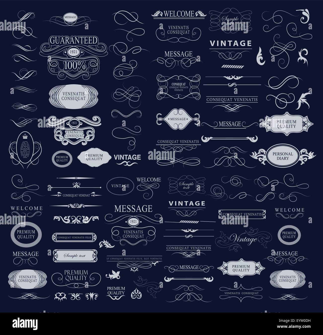 Set of calligraphic elements for design Stock Vector Image & Art - Alamy