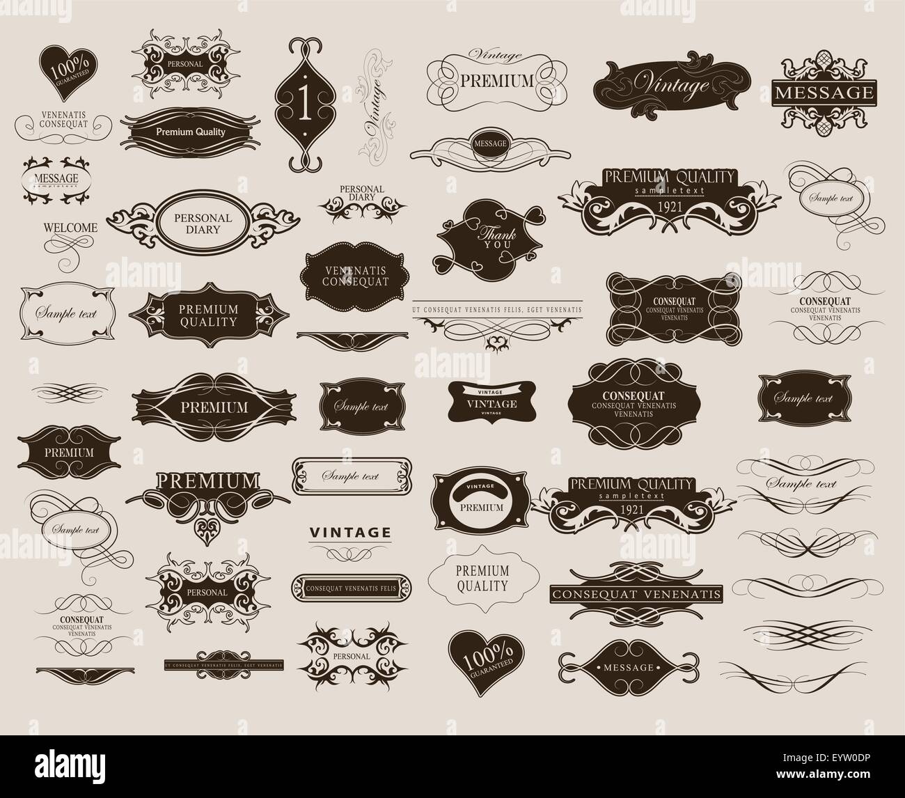 Set of calligraphic elements for design Stock Vector Image & Art - Alamy