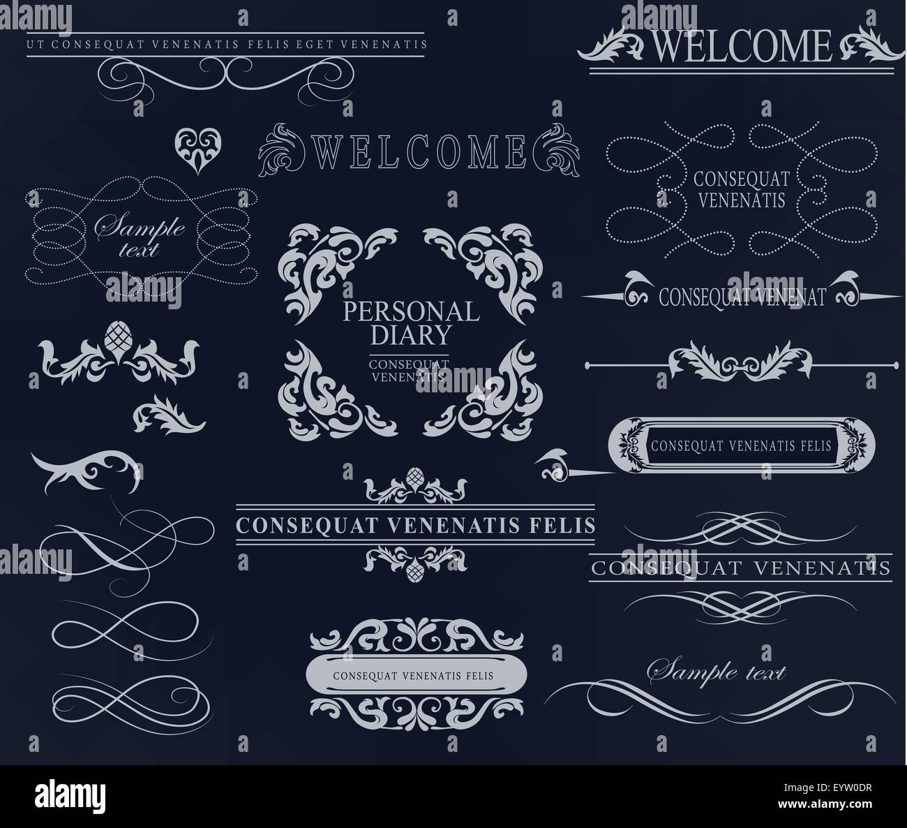 Set of calligraphic elements for design Stock Vector Image & Art - Alamy