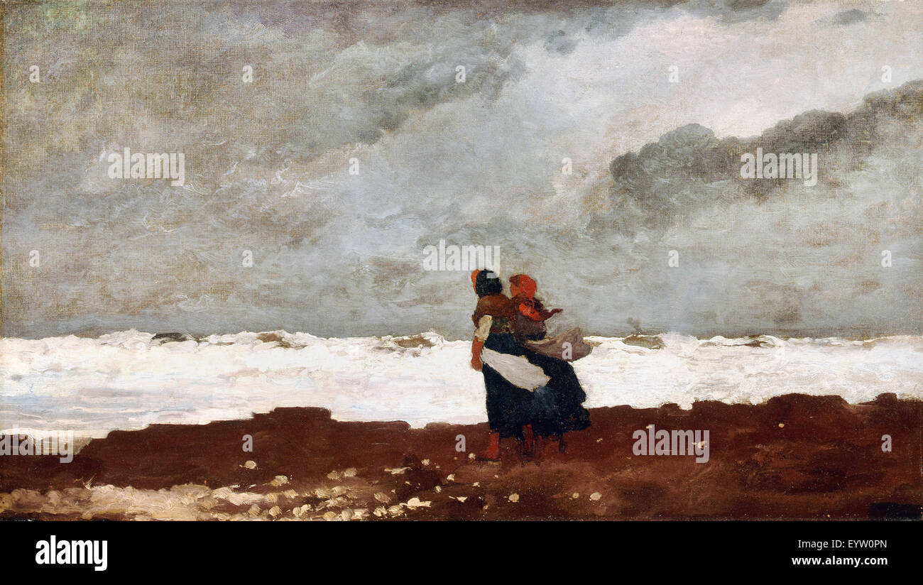 Winslow Homer, Two Figures by the Sea 1882 Oil on canvas. Denver Art Museum, Denver, USA. Stock Photo