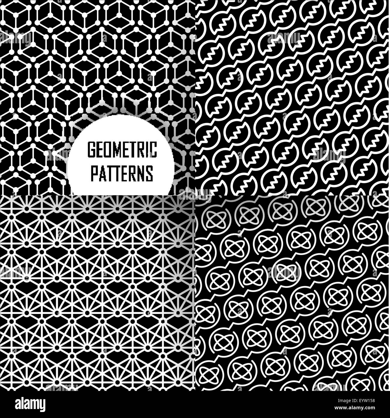 geometric pattern in op art design. Black and white art Stock Vector