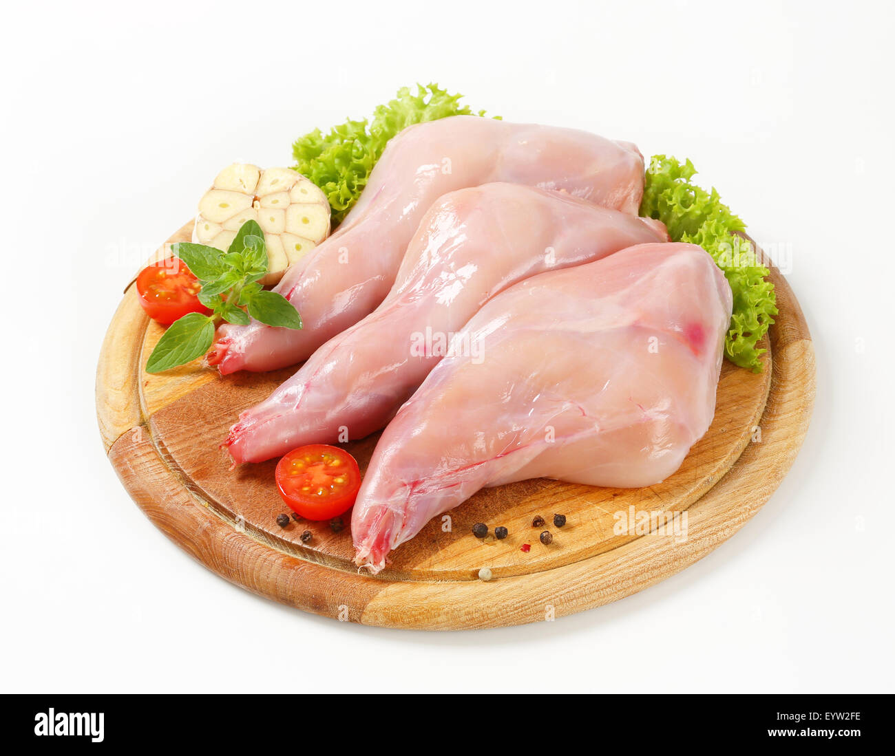 Fresh rabbit meat on cutting board Stock Photo Alamy