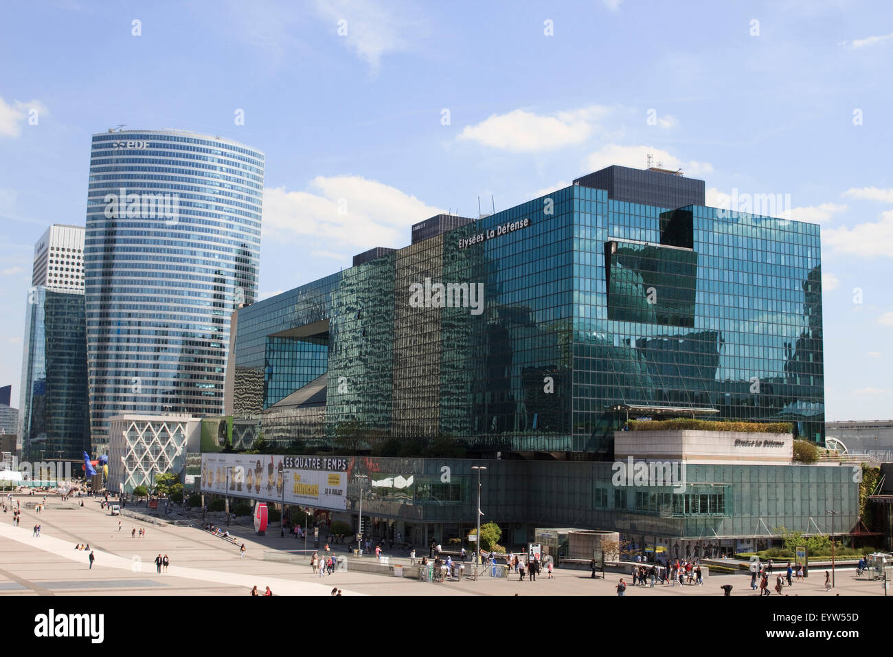 Élysées La Défense and EDF buildings in La Défense, a high-rise business district in Paris, France. Stock Photo