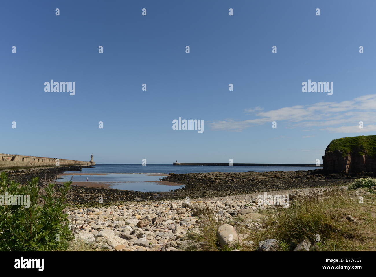 Tynemouth, Northumberland, UK, captain collingwood, lighthouse, pier