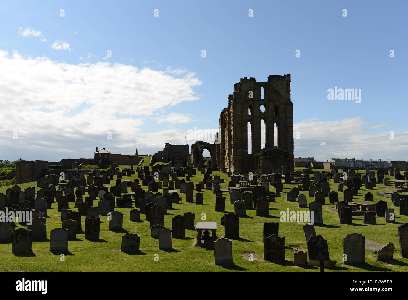 Tynemouth, Northumberland, UK,  tynemouth priory and castle, graveyard Stock Photo