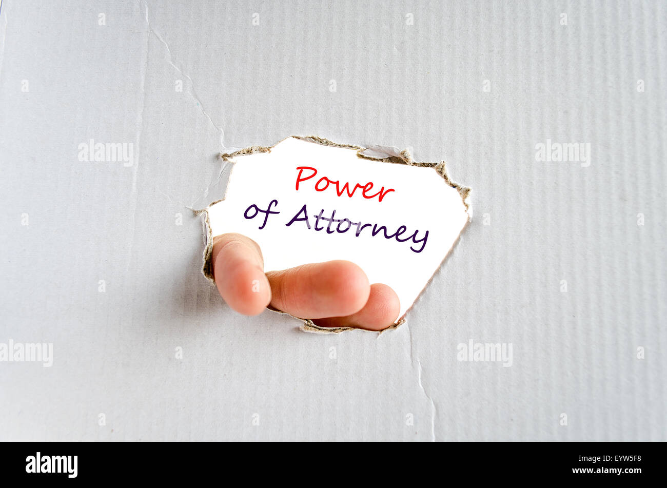 Power of attorney text concept isolated over white background Stock Photo