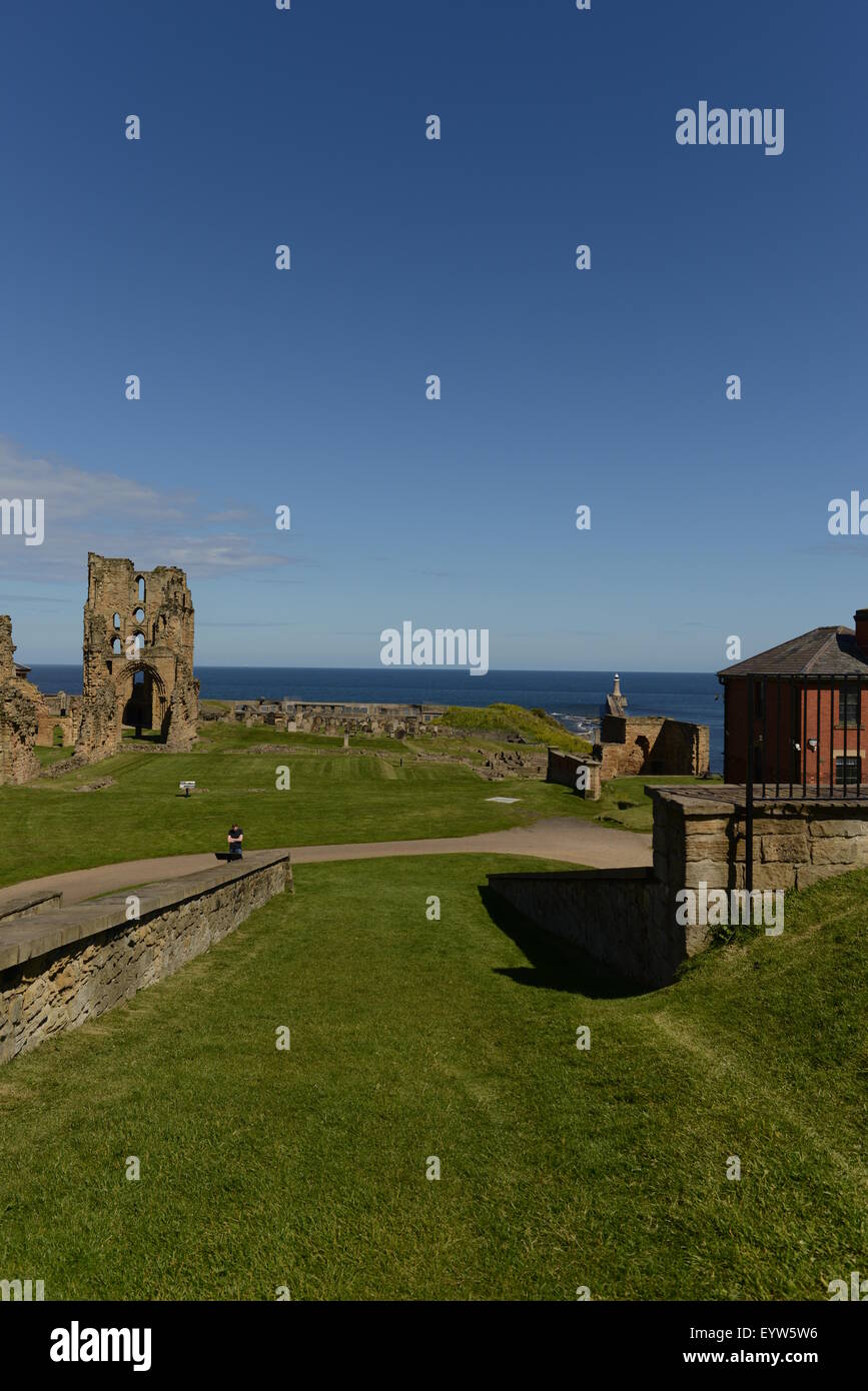 Tynemouth, Northumberland, UK, tynemouth priory and castle Stock Photo