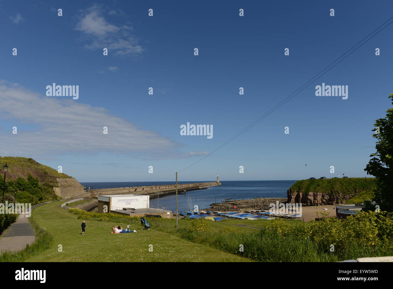 Tynemouth, Northumberland, UK, view out to sea Stock Photo Alamy
