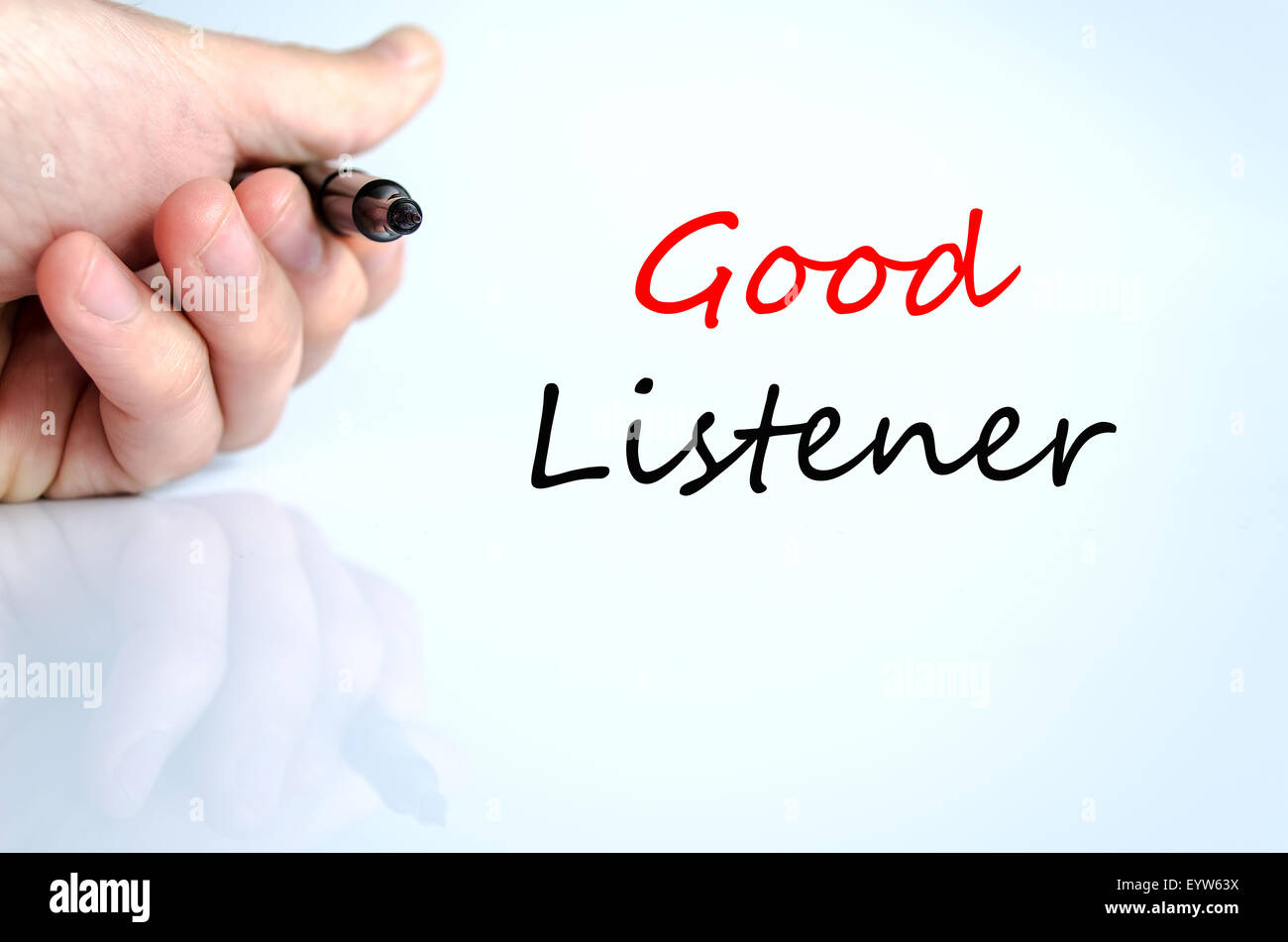 Good listener text concept isolated over white background Stock Photo