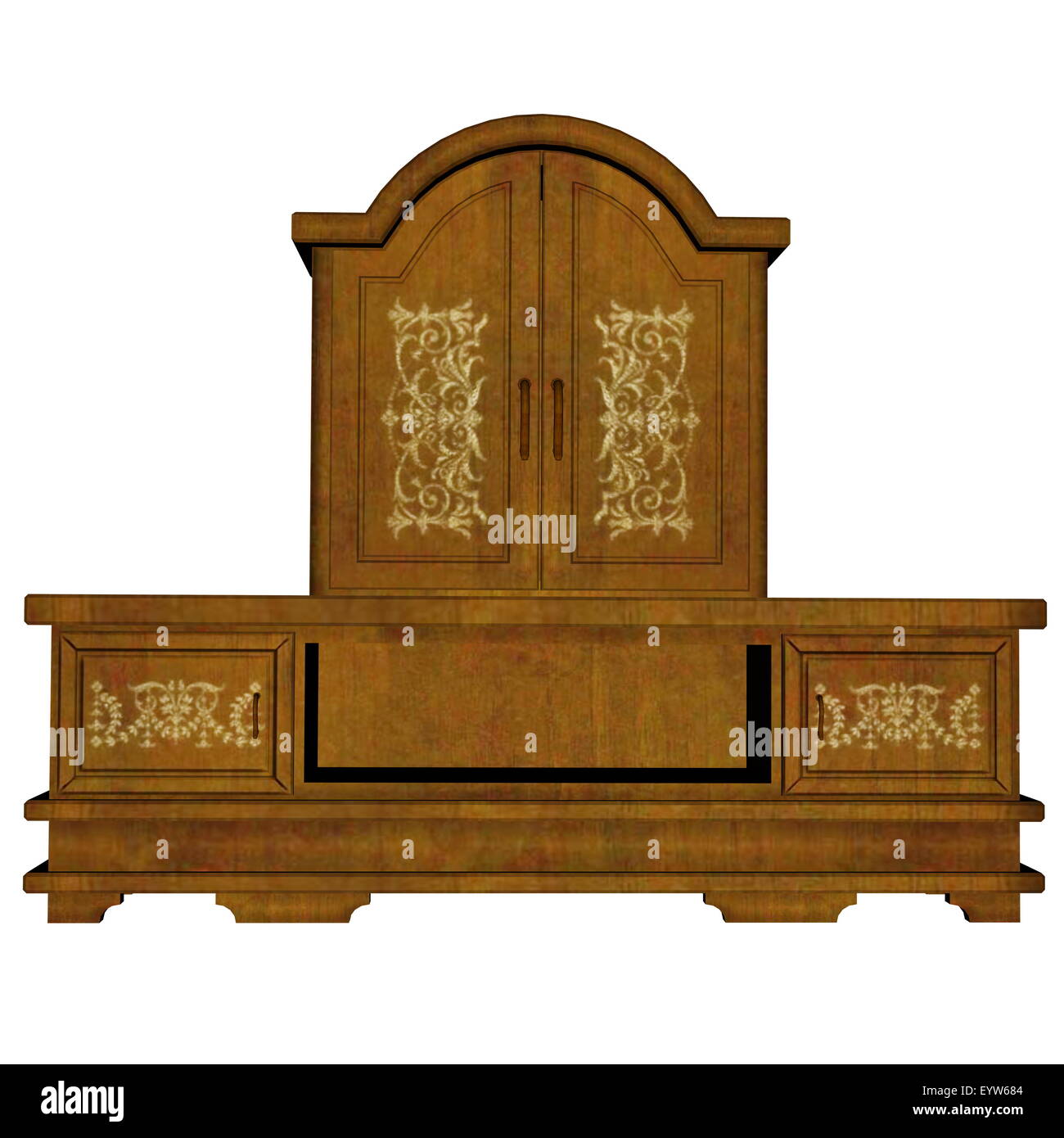 Cabinet furniture isolated in white background - 3D render Stock Photo ...