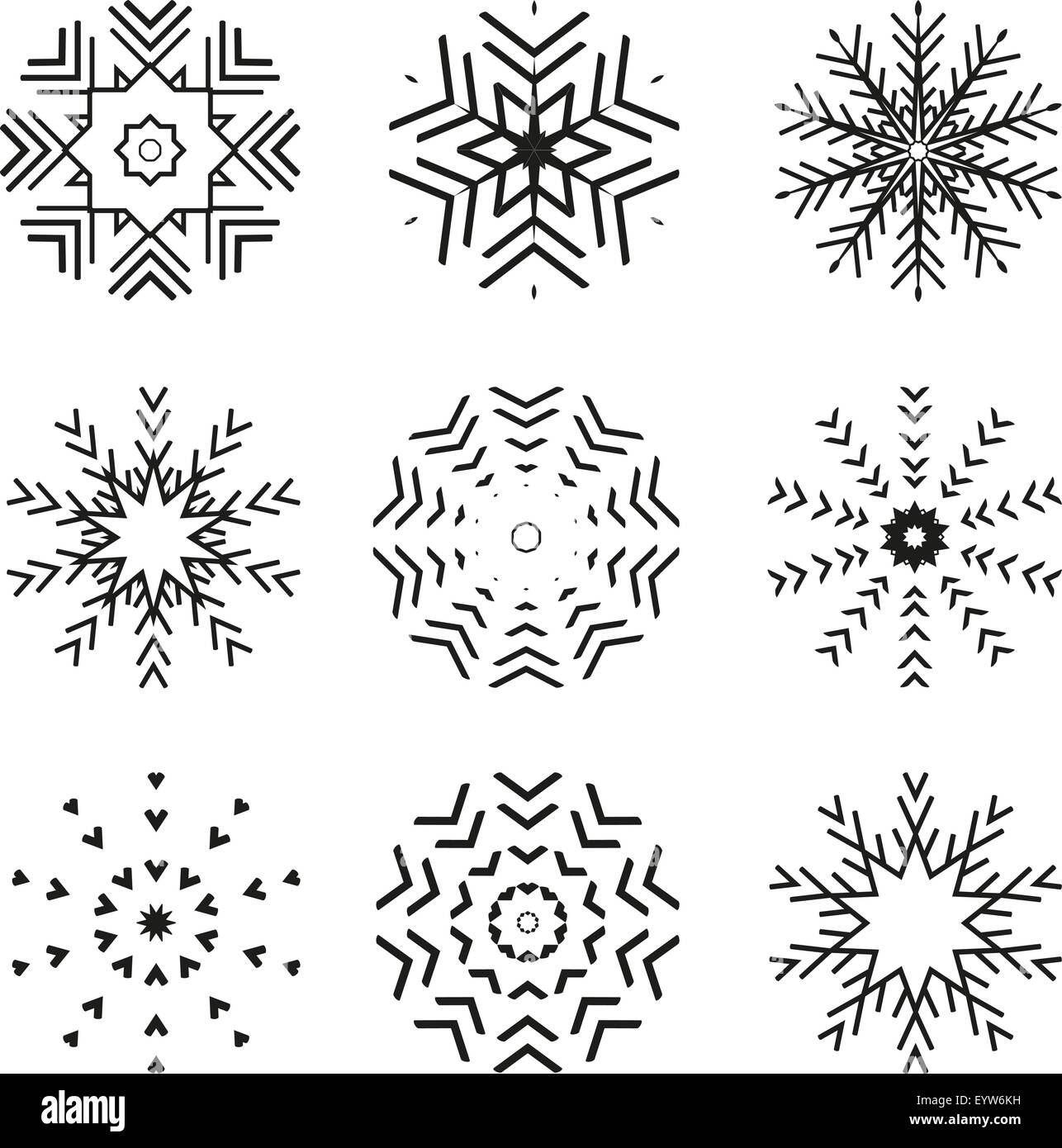 Set of 9 vector abstract snowflakes Stock Vector Image & Art - Alamy