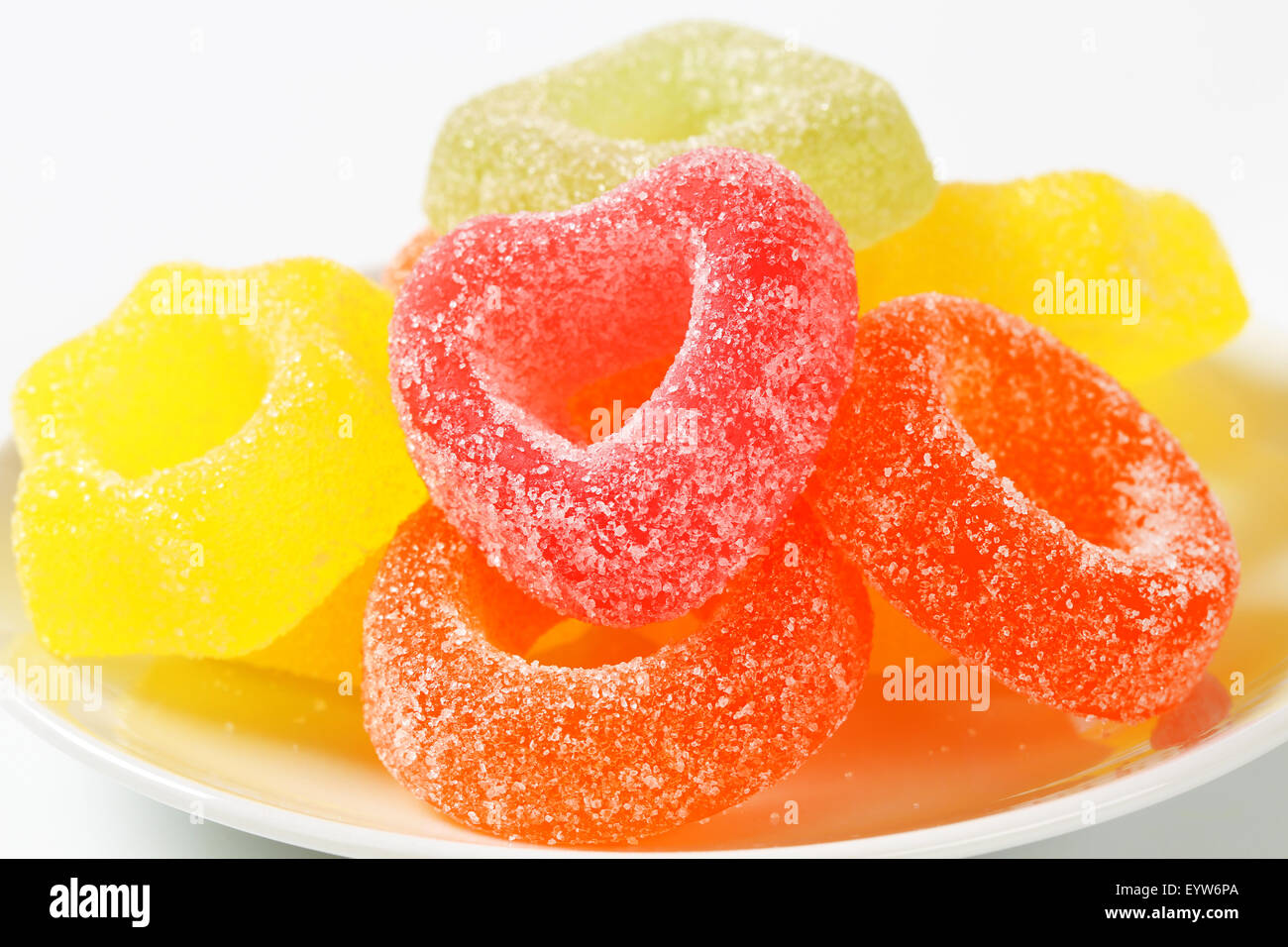 Fruit-flavored gelatin candy coated with sugar Stock Photo - Alamy
