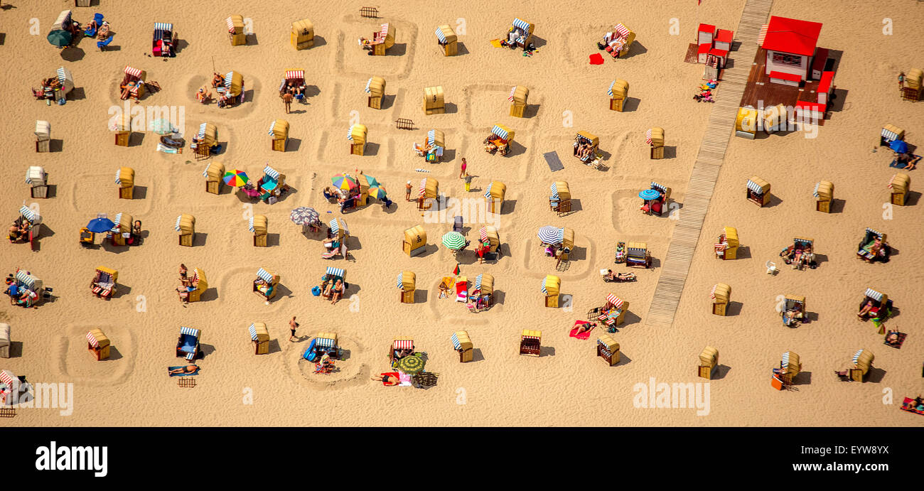 Beach chairs, sand beach, Baltic Sea, Brodtener coast in front of the A-ROSA hotel, Travemünde, Lübeck, Bay of Lübeck Stock Photo
