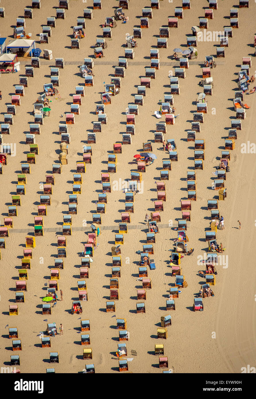 Beach chairs, sand beach, Baltic Sea, Brodtener coast in front of the A-ROSA hotel, Travemünde, Lübeck, Bay of Lübeck Stock Photo