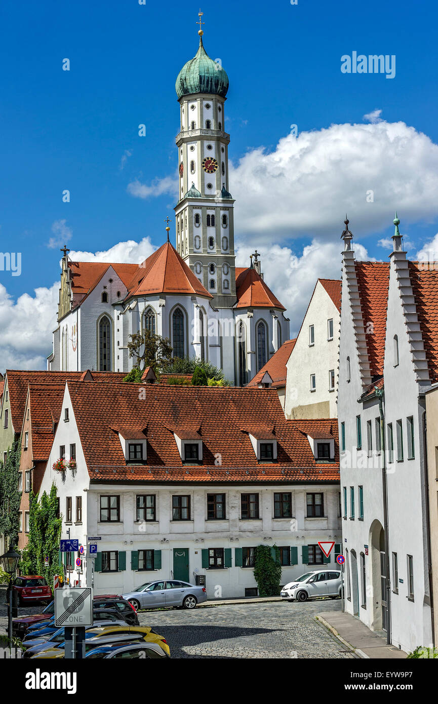 Sankt Ulrich and Afra monastery church, Augsburg, Swabia, Bavaria, Germany Stock Photo