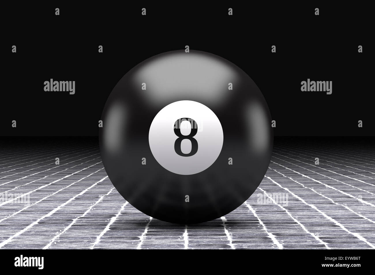 3d rendering of an eight billiard ball Stock Photo
