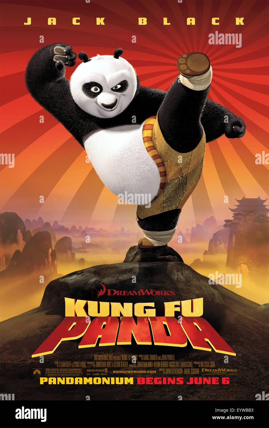 Kung Fu Panda ; Year : 2008 USA ; Director : Mark Osborne, John Stevenson ; Animation ; Movie poster (USA) Stock Photo