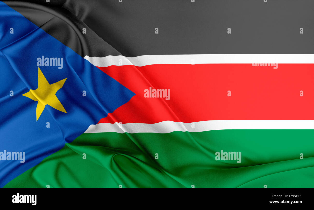 South Sudan Flag. Stock Photo