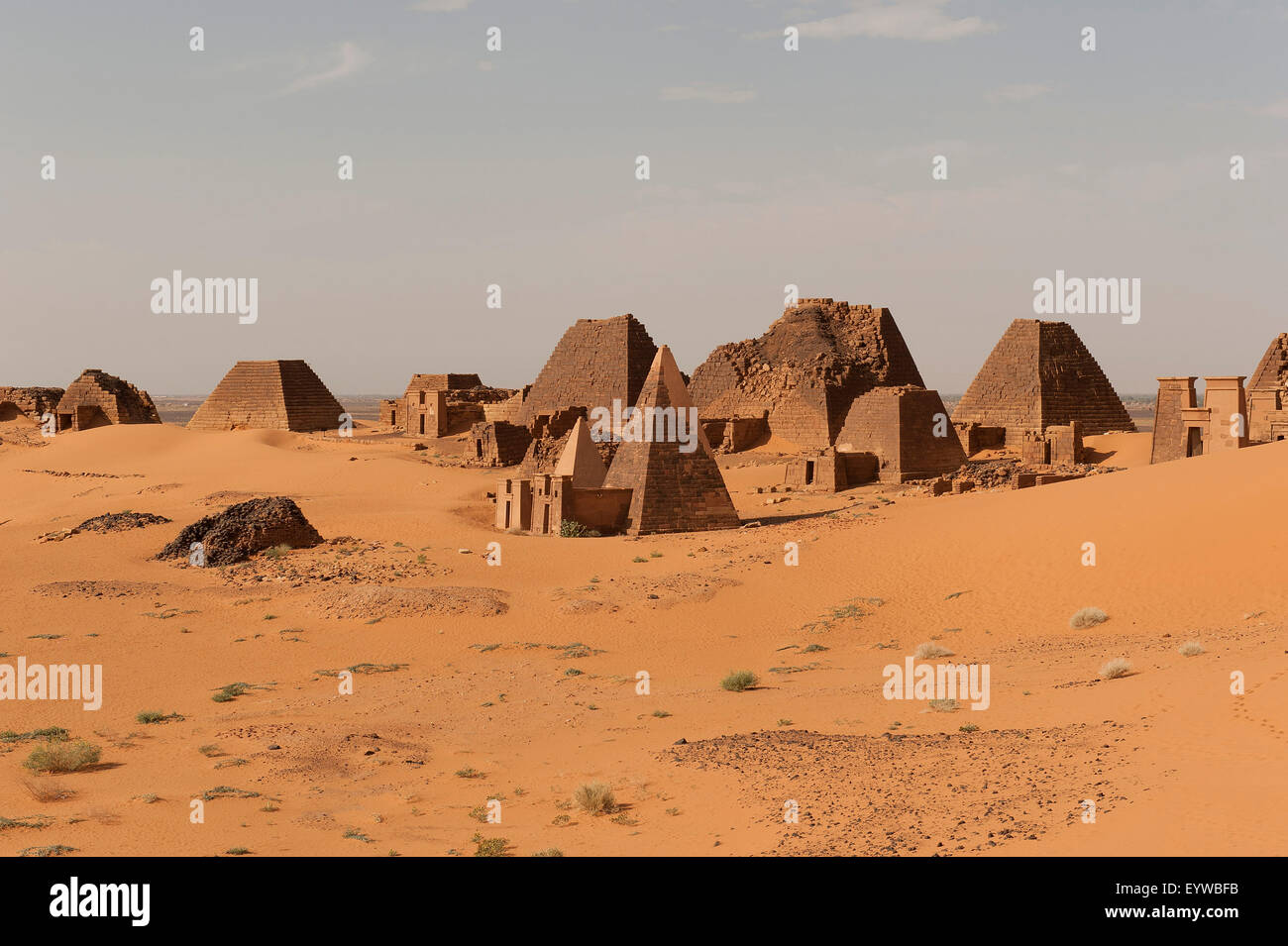 Necropolis of the rulers of the ancient kingdom of Kush, pyramids of