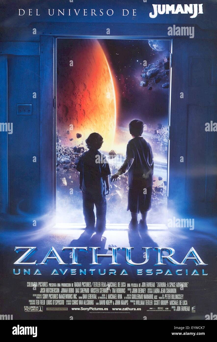 Zathura: A Space Adventure ; Year : 2005 USA ; Director : Jon Favreau ; Josh Hutcherson, Jonah Bobo ; Movie poster (Sp) Stock Photo