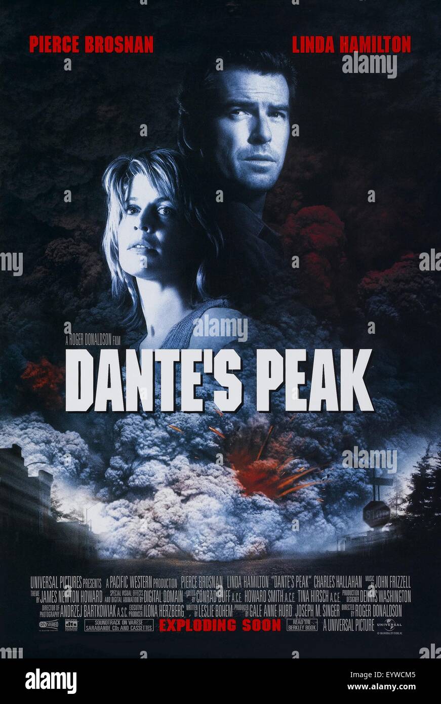 Dante's Peak ; Year : 1997 USA ; Director : Roger Donaldson ; Pierce Brosnan, Linda Hamilton ; Movie poster (USA) Stock Photo