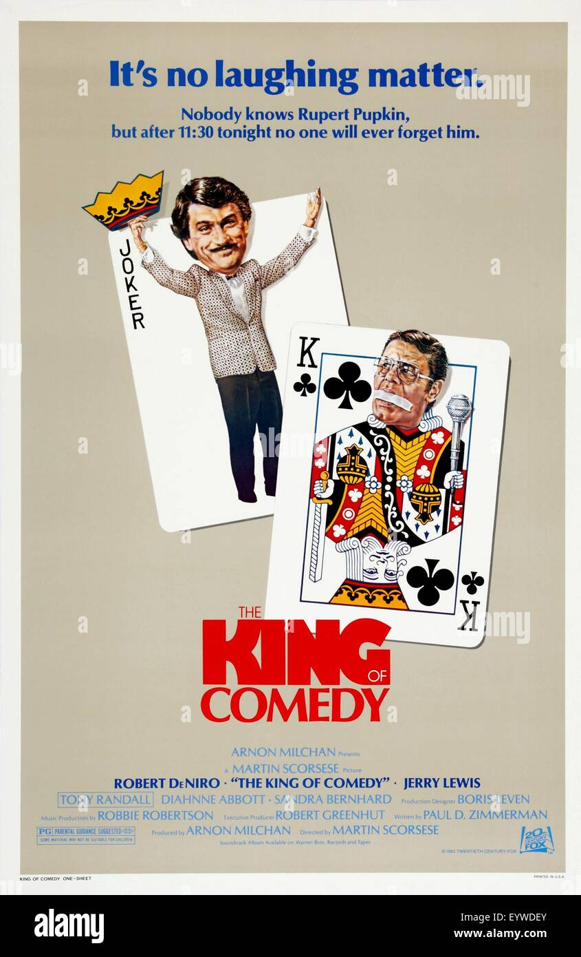 The King of Comedy ; Year : 1983 - USA ; Director : Martin Scorsese ; Jerry Lewis, Robert de Niro ; Movie poster (USA) Stock Photo