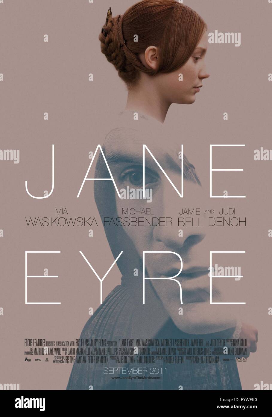 Jane Eyre ; Year : 2011 USA / UK ; Director : Cary Fukunaga ; Mia Wasikowska ; Movie poster (UK) Stock Photo