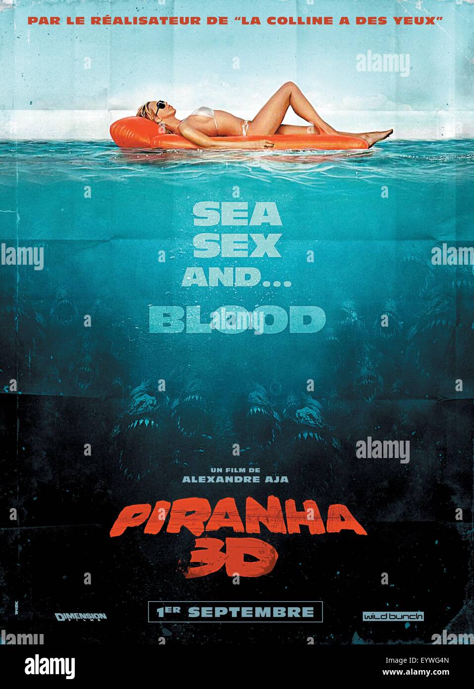 Piranha 3D ; Year : 2010 USA ; Director : Alexandre Aja ; Movie poster (Fr  Stock Photo - Alamy