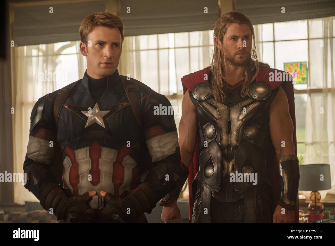 Avengers : Age of Ultron ; Year : 2015 USA ; Director : Joss Whedon ; Chris Evans, Chris Hemsworth ; Photo: Jay Maidment Stock Photo