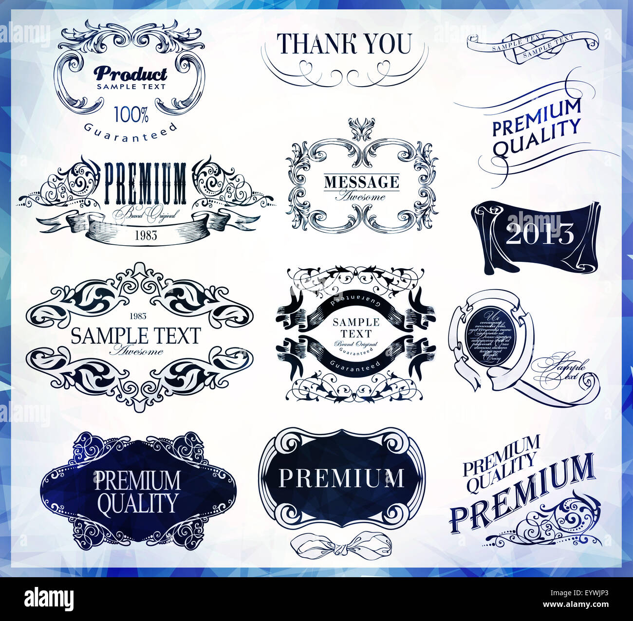 calligraphic design elements and page decoration vector set Stock Photo ...
